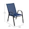 Flash Furniture Brazos 5 Pc Outdoor Patio Dining Set - 55in Tempered Glass Patio Tbl w/Umbrella Hole, 4 Navy Chairs TLH-089REC-303CNV4-GG - alternate 7